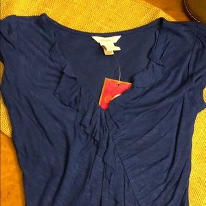 NWT Royal Blue Ruffle top by Candies Size XS